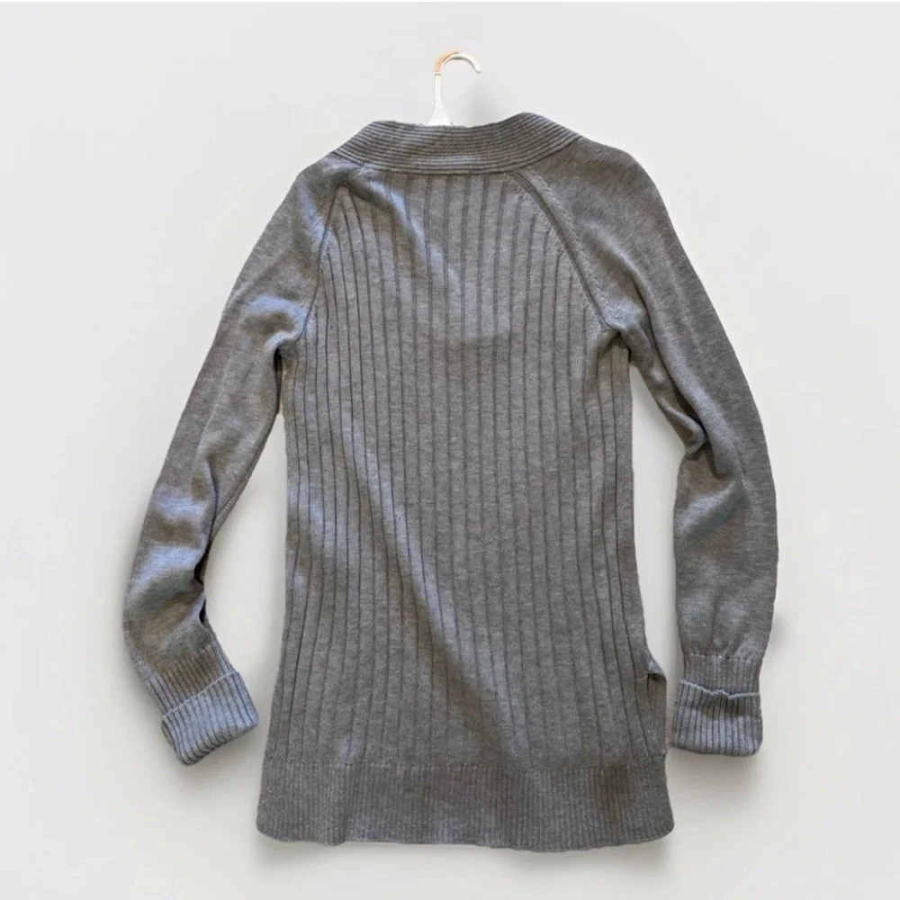 White House Black Market Sweater Cashmere Blend Tunic Pullover Grey Womens Sz S